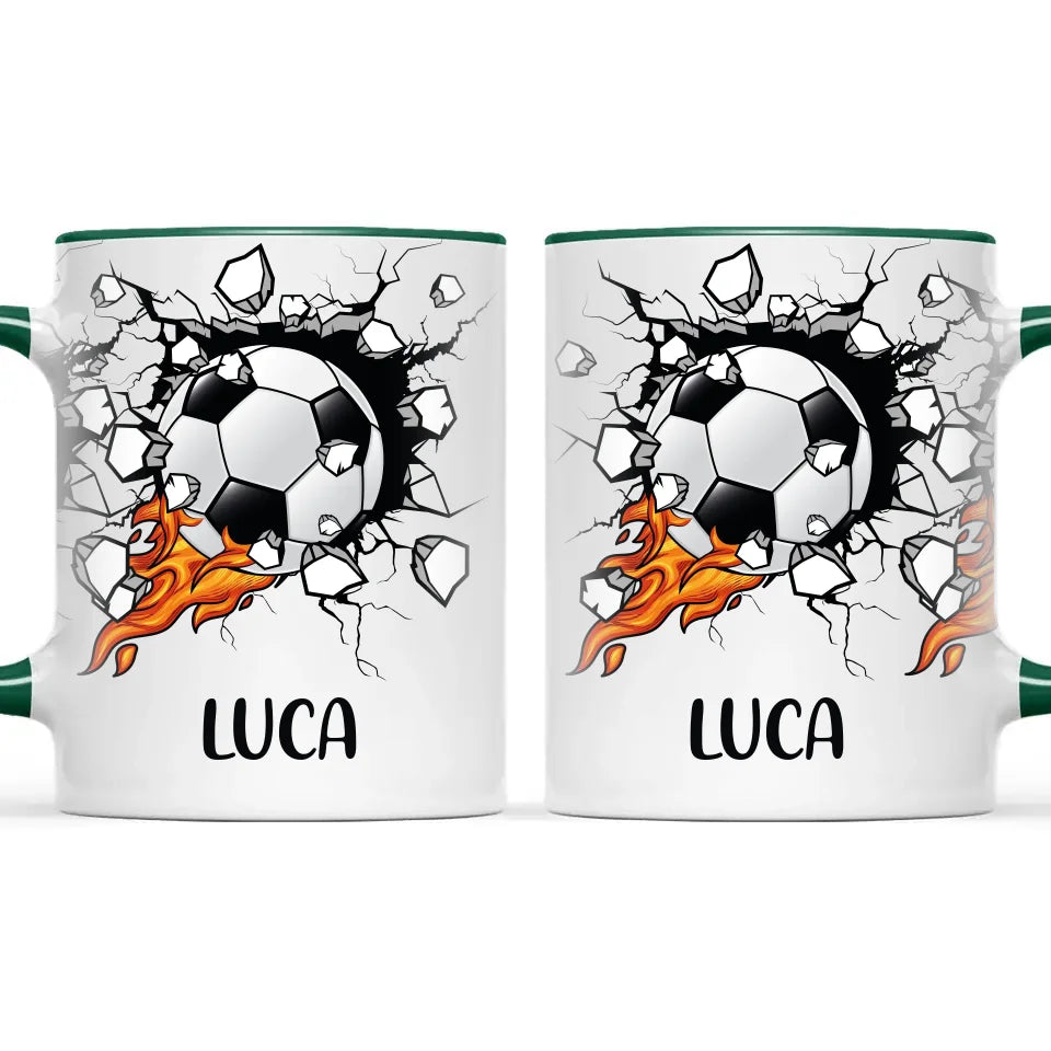 Custom Kids Soccer Mug – Personalised Name Football Gift for Young Players