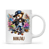 Personalised Kids Skateboarding Mug – Custom Urban Teddy Bear Design