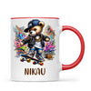 Personalised Kids Skateboarding Mug – Custom Urban Teddy Bear Design