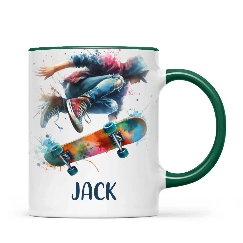 Custom Skateboarding Mug for Kids – Personalised Street Style Gift