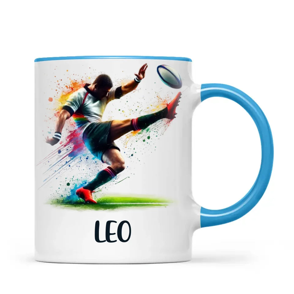 Custom Kids Rugby Mug – Personalised Name Gift for Young Rugby Fans