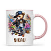 Personalised Kids Skateboarding Mug – Custom Urban Teddy Bear Design