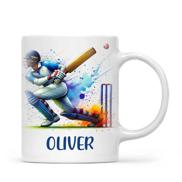 Custom Kids Cricket Mug – Personalised Name Gift for Young Cricket Fans