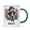 Personalised Kids Skateboarding Mug – Custom Urban Teddy Bear Design