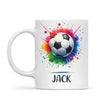 Kids Personalised Soccer Mug – Custom Name Football Gift for Young Players