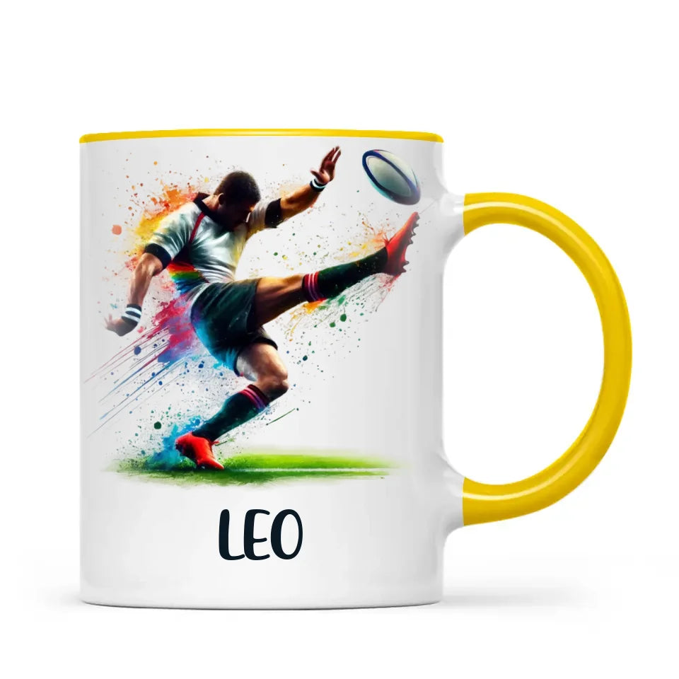 Custom Kids Rugby Mug – Personalised Name Gift for Young Rugby Fans