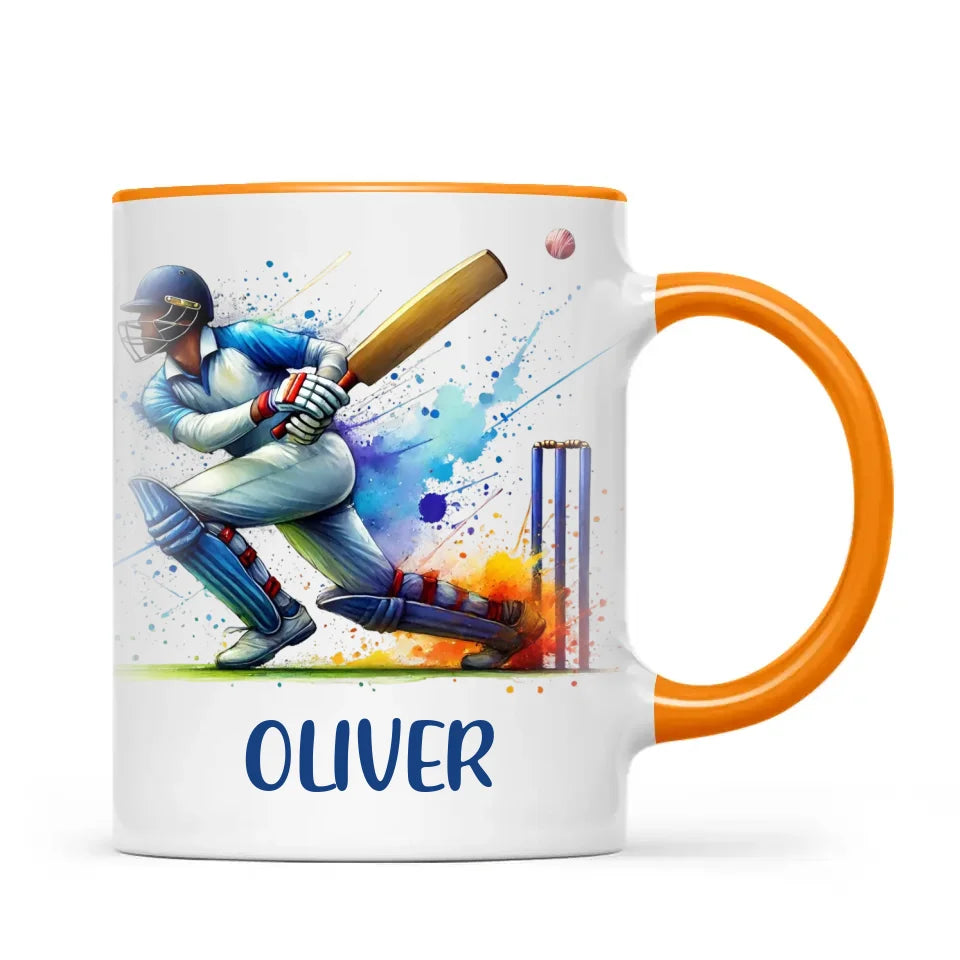 Custom Kids Cricket Mug – Personalised Name Gift for Young Cricket Fans