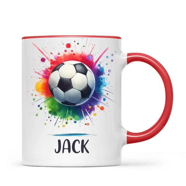 Kids Personalised Soccer Mug – Custom Name Football Gift for Young Players