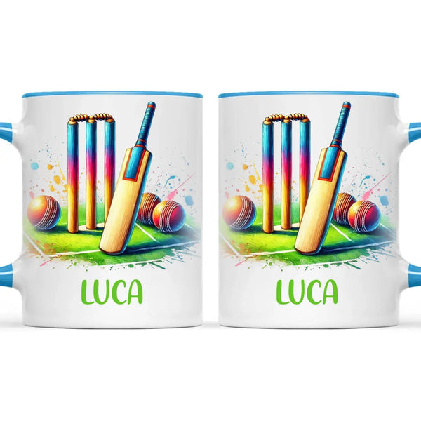 Personalised Kids Cricket Mug with Name – Custom Cricket Gift for Young Players