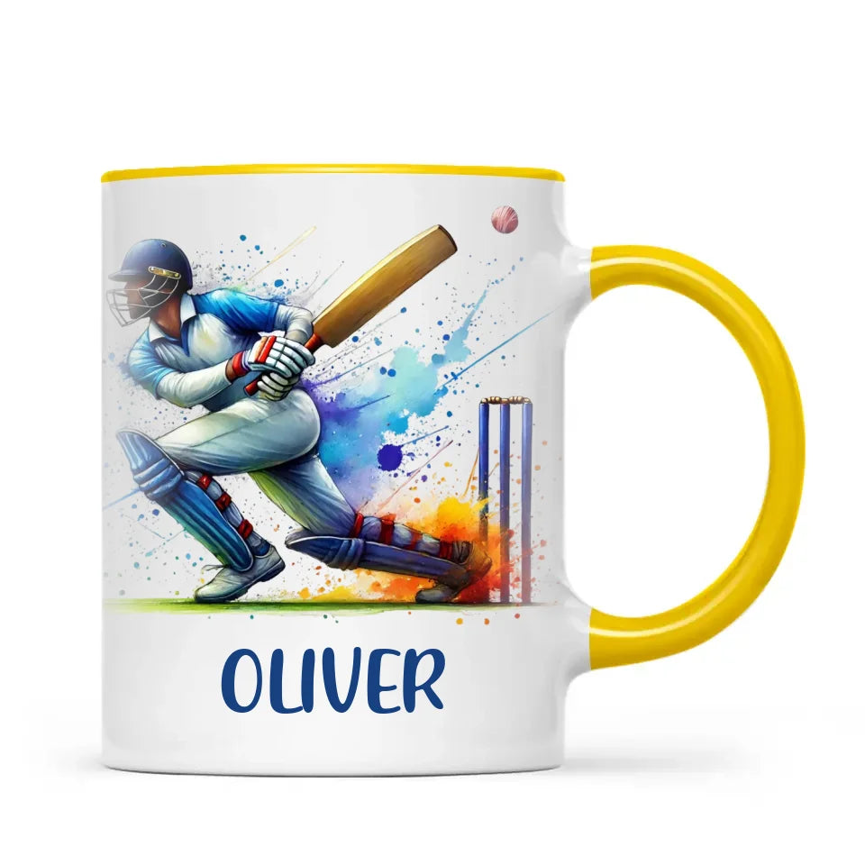 Custom Kids Cricket Mug – Personalised Name Gift for Young Cricket Fans