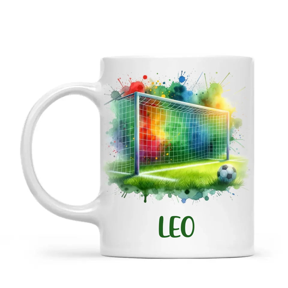 Personalised Football Mug for Kids – Custom Name Soccer Gift for Young Players