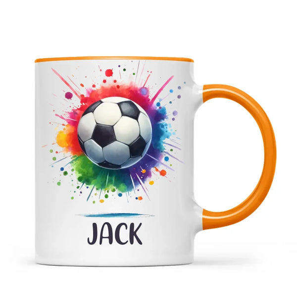 Kids Personalised Soccer Mug – Custom Name Football Gift for Young Players