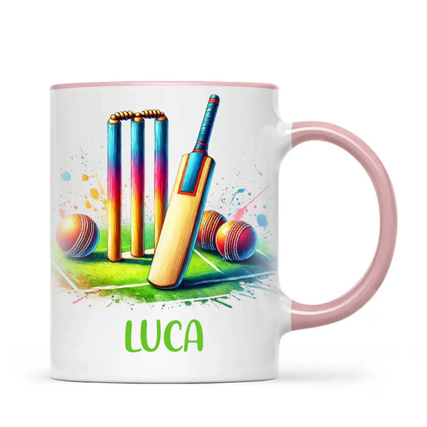 Personalised Kids Cricket Mug with Name – Custom Cricket Gift for Young Players