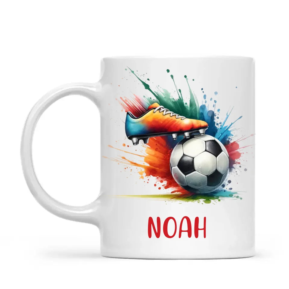 Custom Kids Soccer Mug – Personalised Name Gift for Young Football Fans