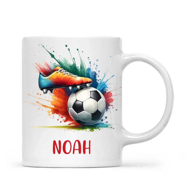 Custom Kids Soccer Mug – Personalised Name Gift for Young Football Fans