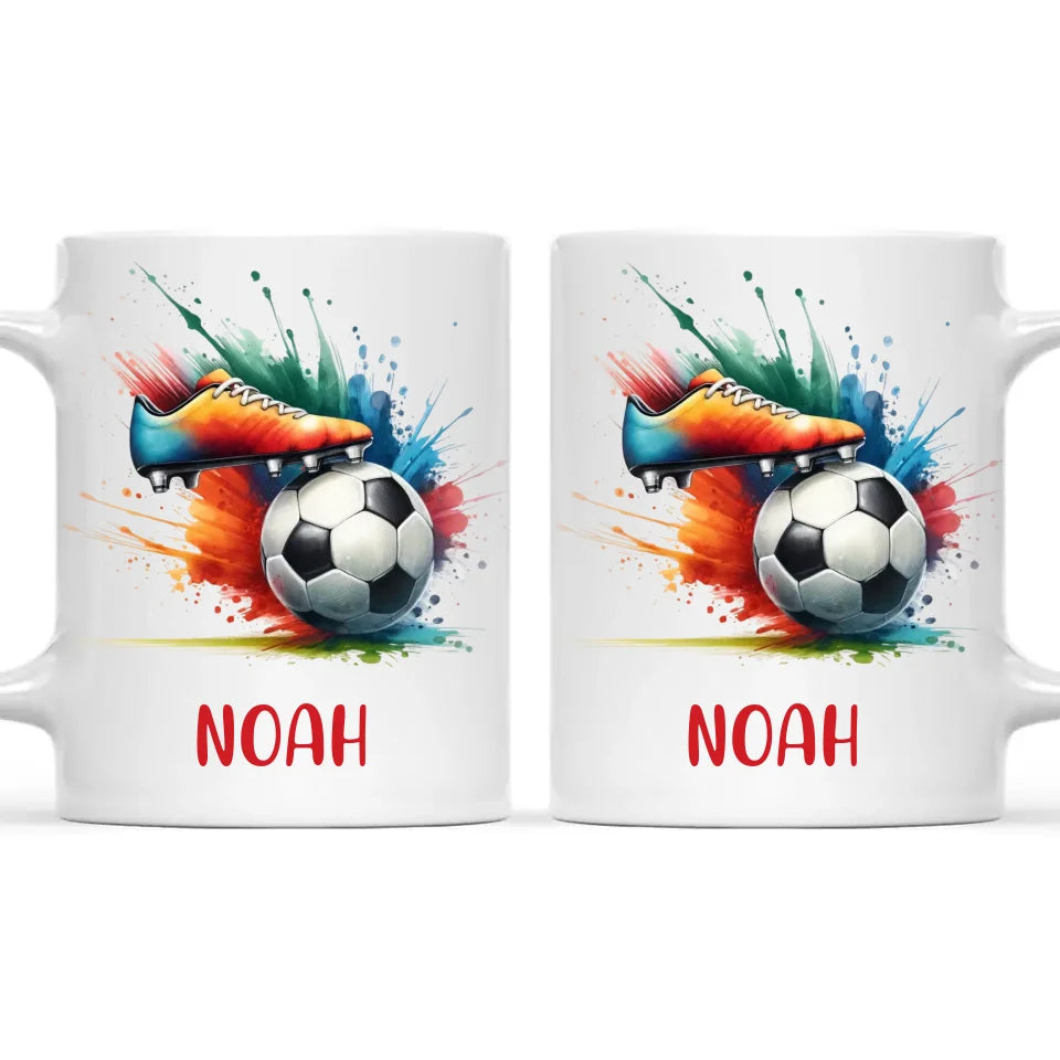 Custom Kids Soccer Mug – Personalised Name Gift for Young Football Fans