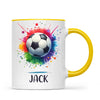 Kids Personalised Soccer Mug – Custom Name Football Gift for Young Players