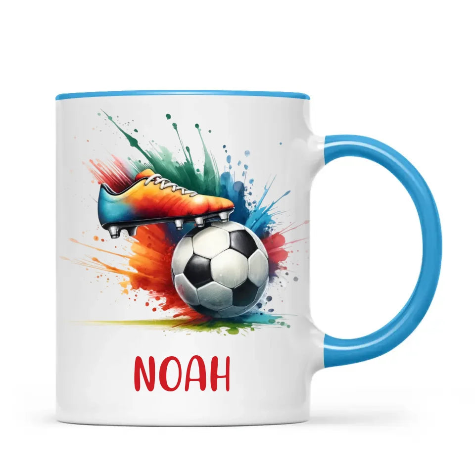 Custom Kids Soccer Mug – Personalised Name Gift for Young Football Fans