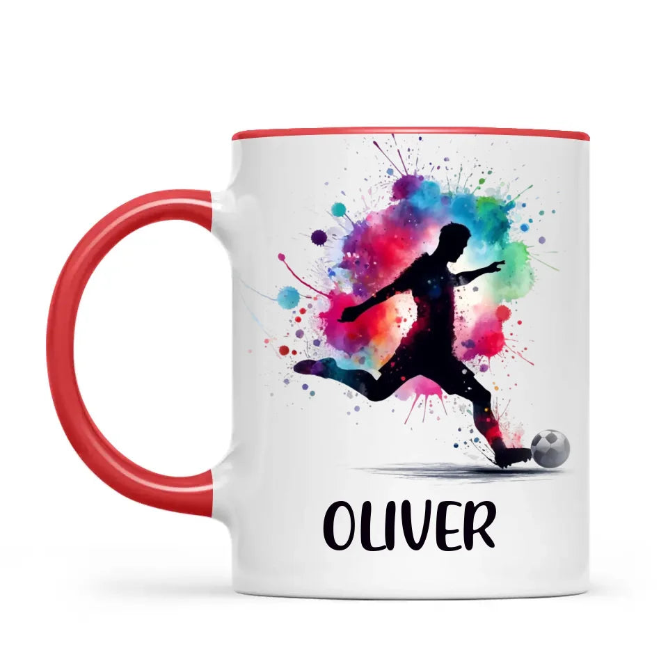 Personalised Kids Soccer Mug with Name – Custom Football Gift for Young Players