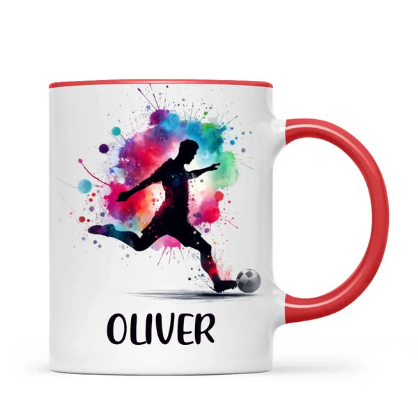 Personalised Kids Soccer Mug with Name – Custom Football Gift for Young Players