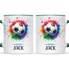 Kids Personalised Soccer Mug – Custom Name Football Gift for Young Players