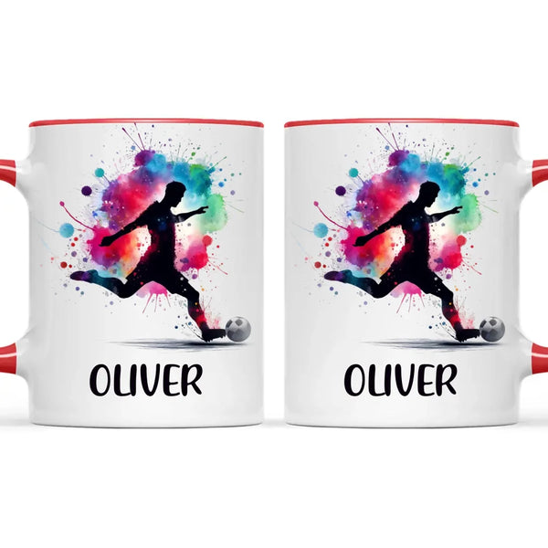 Personalised Kids Soccer Mug with Name – Custom Football Gift for Young Players