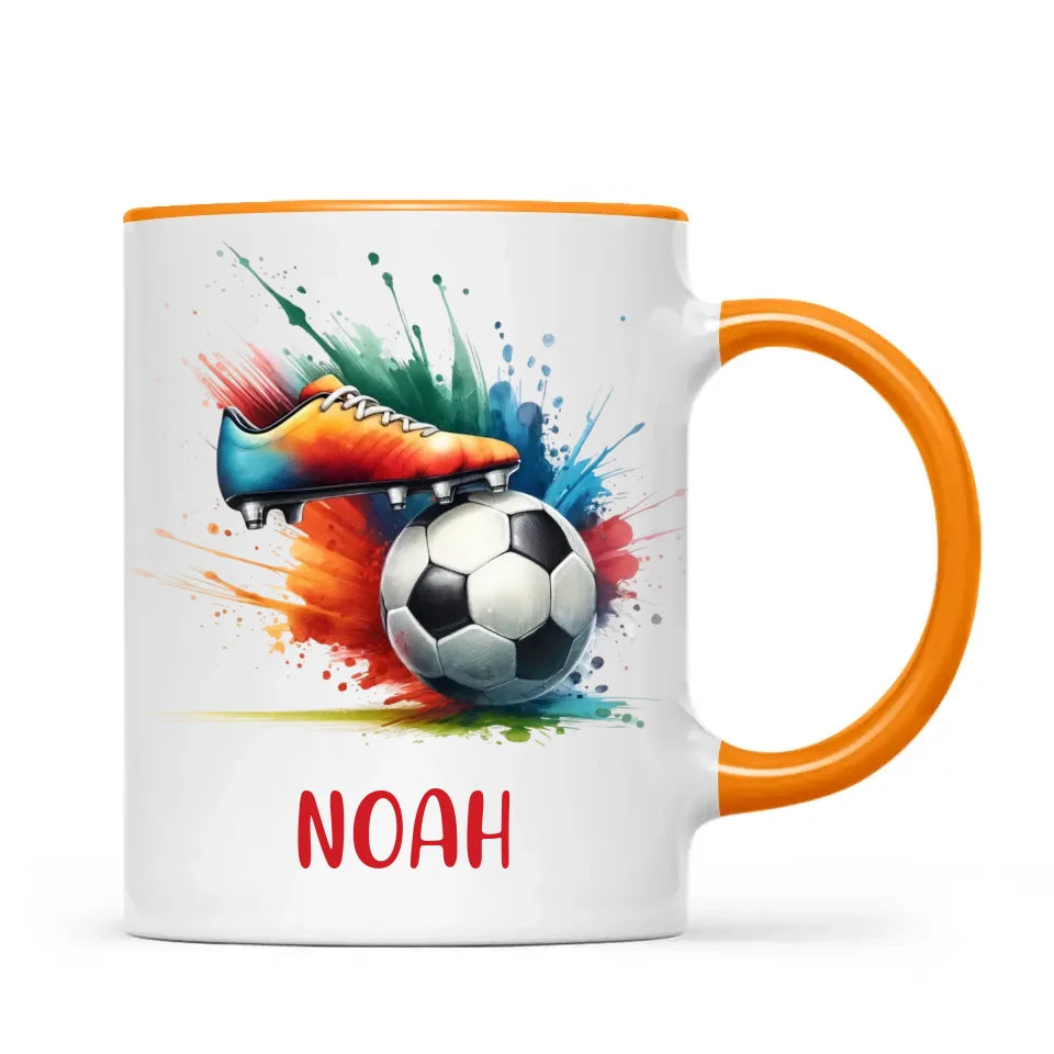 Custom Kids Soccer Mug – Personalised Name Gift for Young Football Fans