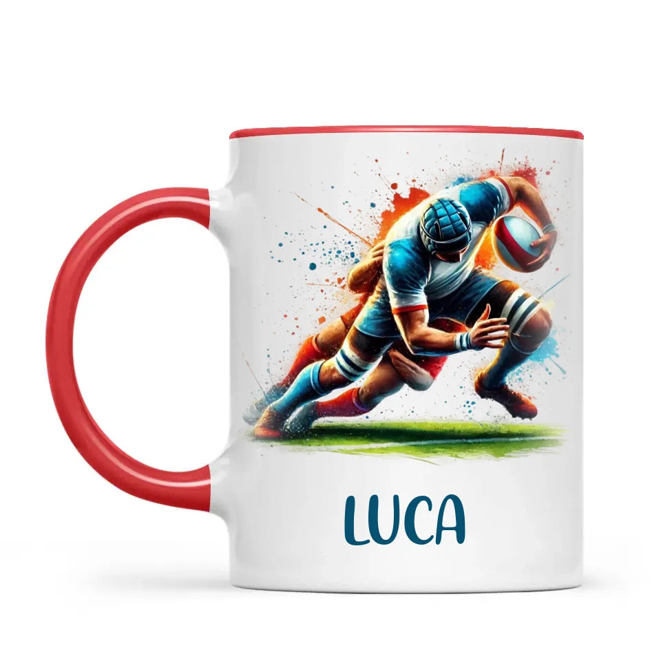 Personalised Kids Rugby Mug with Name – Custom Rugby Gift for Young Players