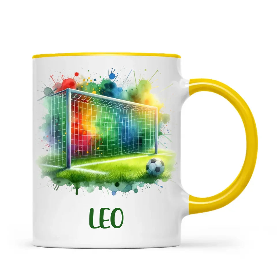 Personalised Football Mug for Kids – Custom Name Soccer Gift for Young Players