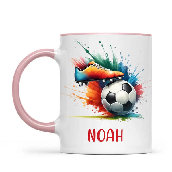 Custom Kids Soccer Mug – Personalised Name Gift for Young Football Fans