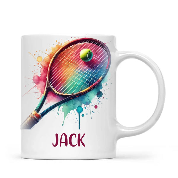 Custom Kids Tennis Mug – Personalised Name Gift for Young Tennis Lovers