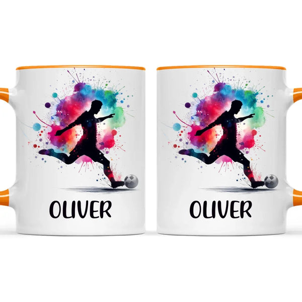 Personalised Kids Soccer Mug with Name – Custom Football Gift for Young Players