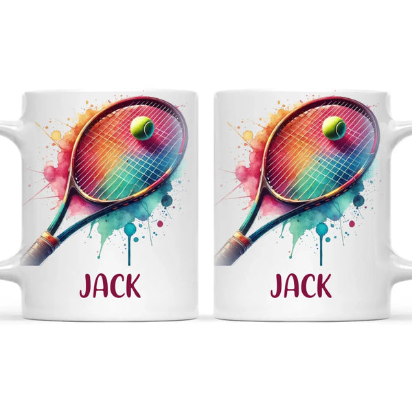 Custom Kids Tennis Mug – Personalised Name Gift for Young Tennis Lovers