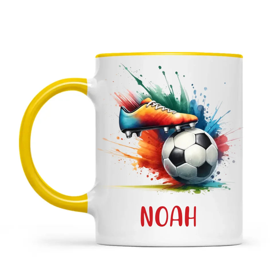 Custom Kids Soccer Mug – Personalised Name Gift for Young Football Fans