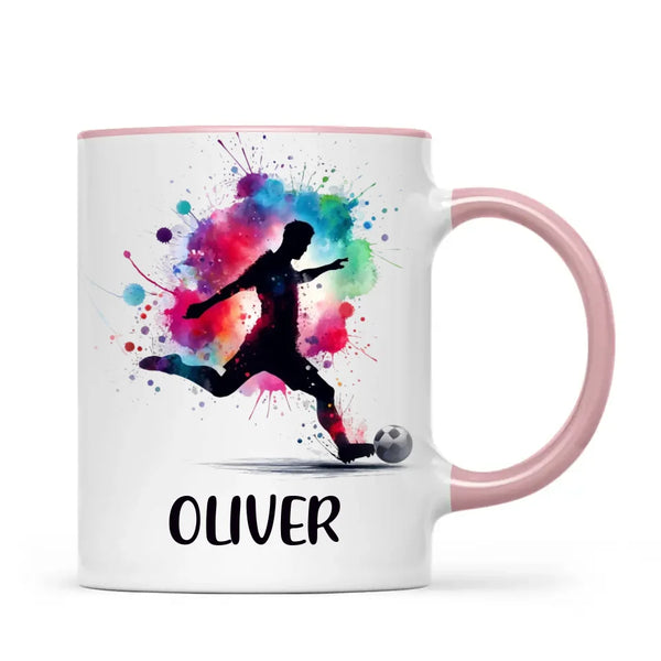 Personalised Kids Soccer Mug with Name – Custom Football Gift for Young Players