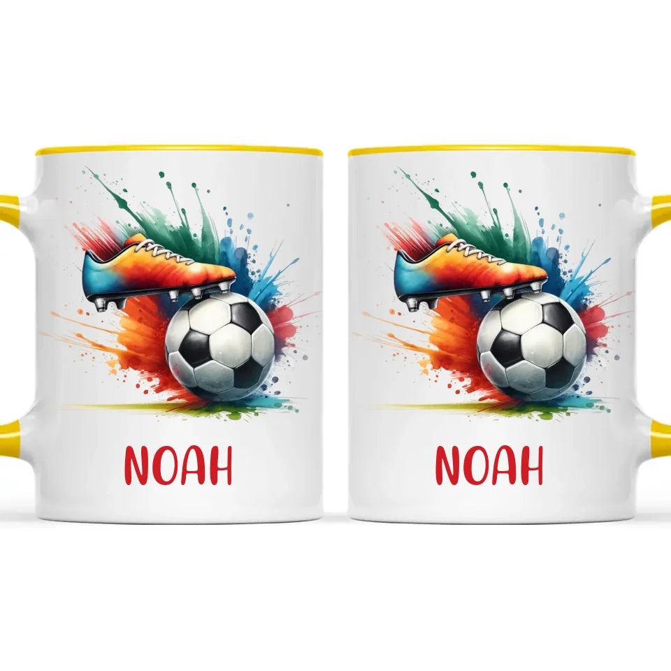 Custom Kids Soccer Mug – Personalised Name Gift for Young Football Fans