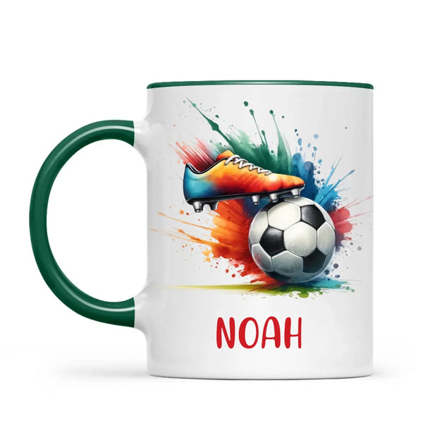 Custom Kids Soccer Mug – Personalised Name Gift for Young Football Fans