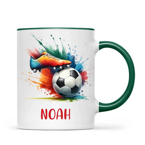 Custom Kids Soccer Mug – Personalised Name Gift for Young Football Fans