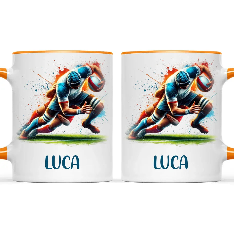 Personalised Kids Rugby Mug with Name – Custom Rugby Gift for Young Players