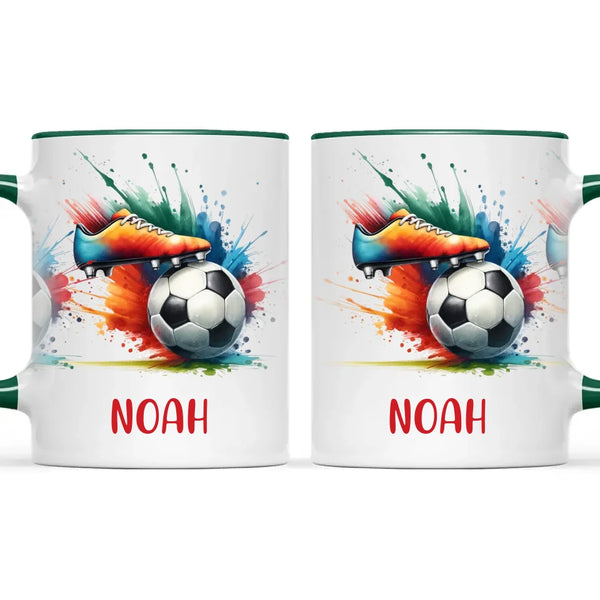 Custom Kids Soccer Mug – Personalised Name Gift for Young Football Fans