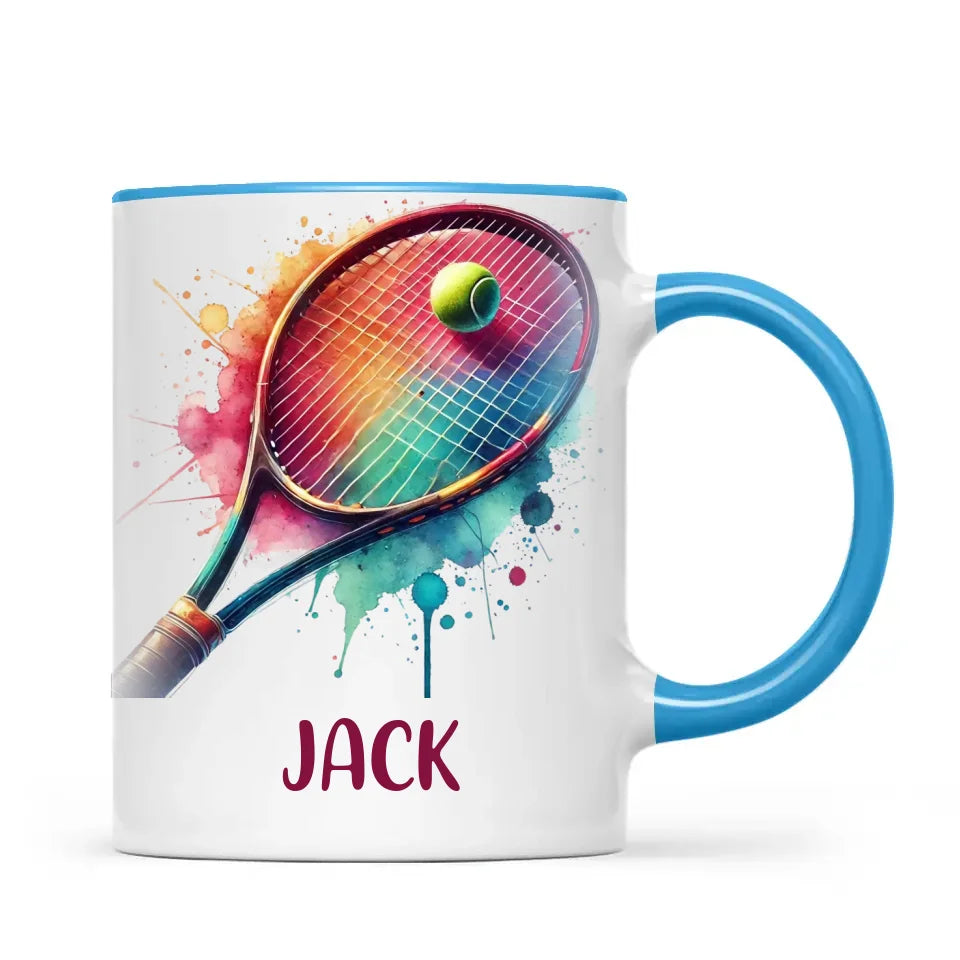 Custom Kids Tennis Mug – Personalised Name Gift for Young Tennis Lovers