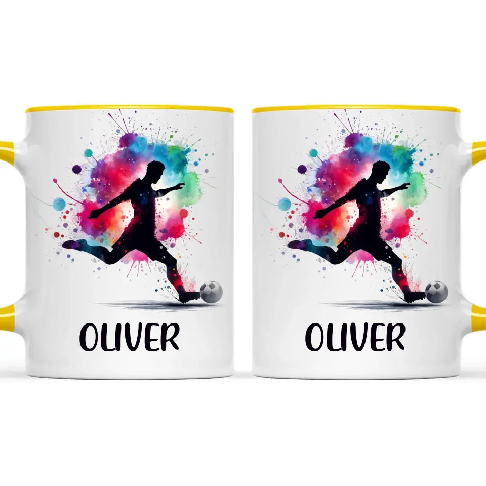 Personalised Kids Soccer Mug with Name – Custom Football Gift for Young Players