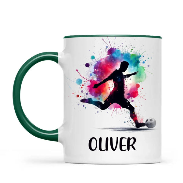 Personalised Kids Soccer Mug with Name – Custom Football Gift for Young Players