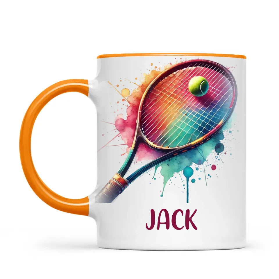 Custom Kids Tennis Mug – Personalised Name Gift for Young Tennis Lovers