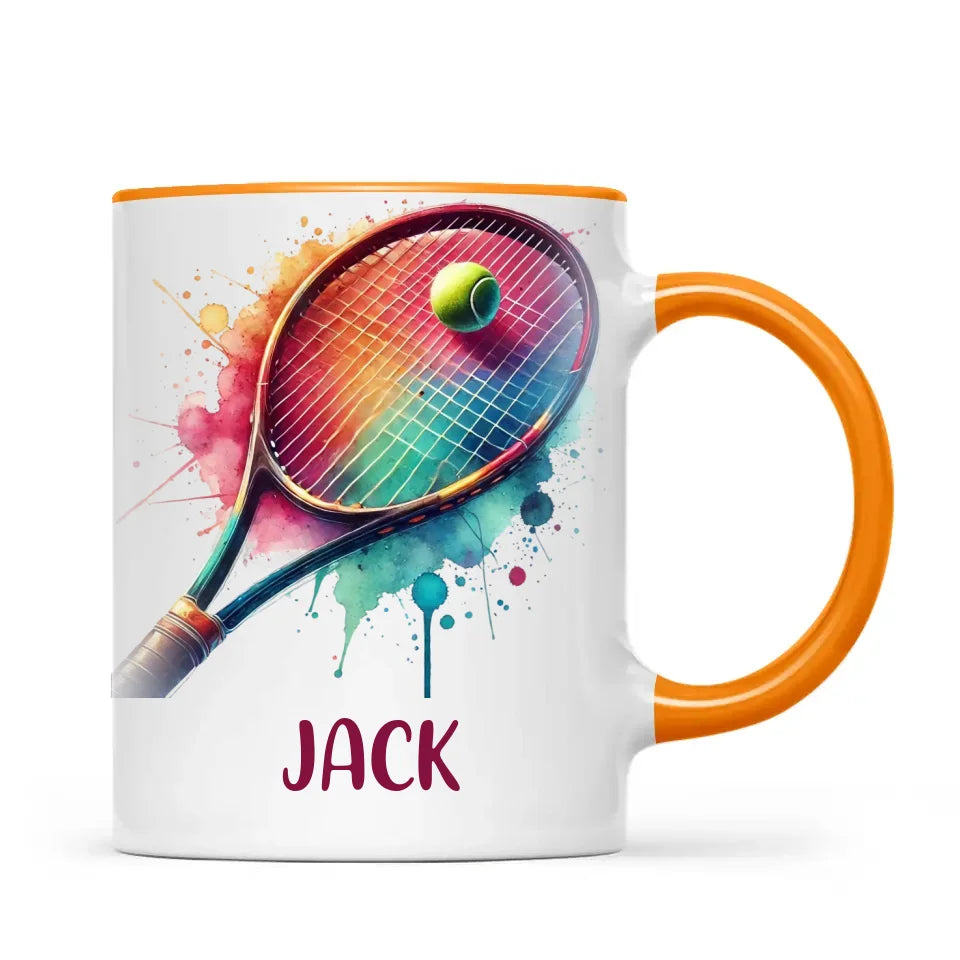 Custom Kids Tennis Mug – Personalised Name Gift for Young Tennis Lovers