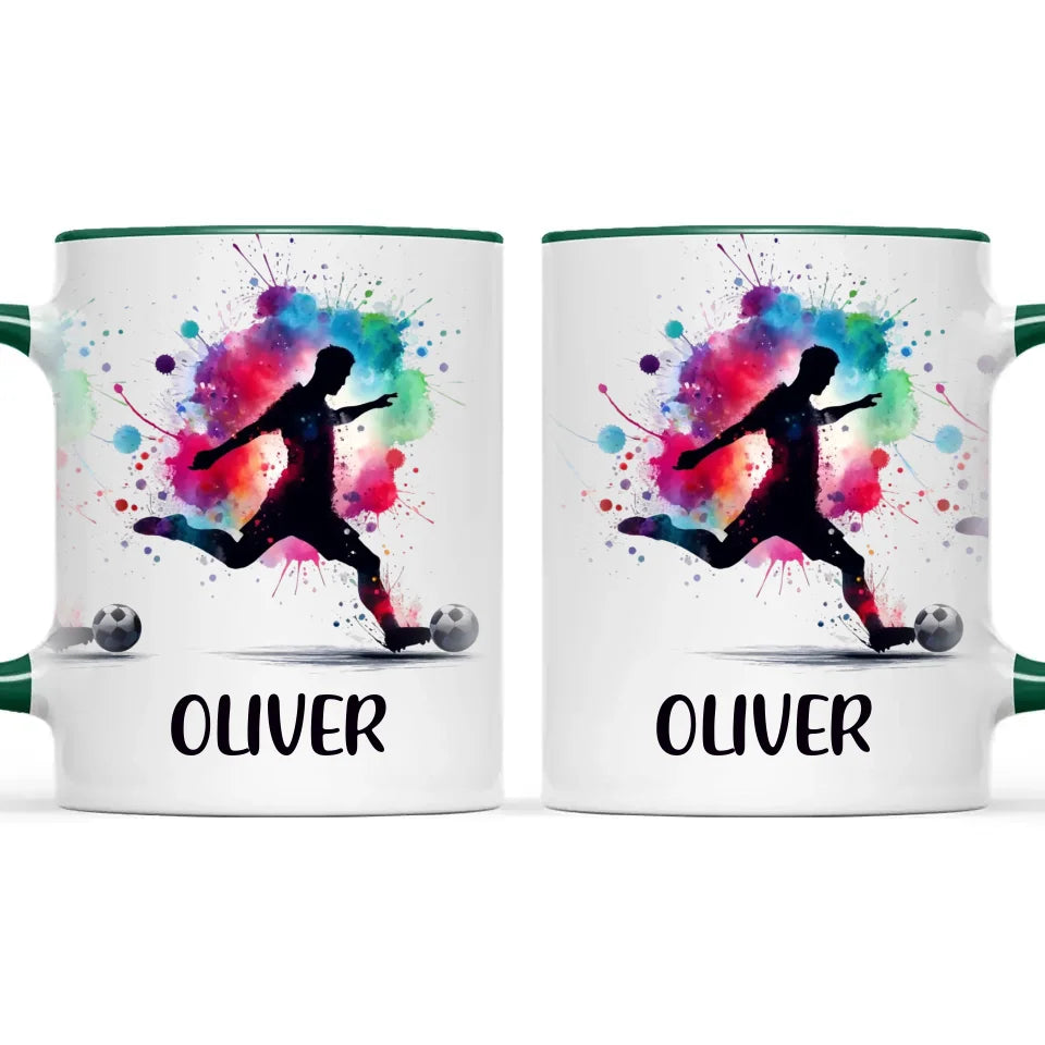 Personalised Kids Soccer Mug with Name – Custom Football Gift for Young Players