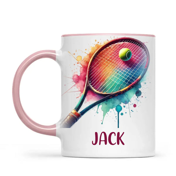 Custom Kids Tennis Mug – Personalised Name Gift for Young Tennis Lovers