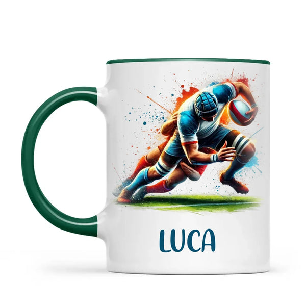 Personalised Kids Rugby Mug with Name – Custom Rugby Gift for Young Players