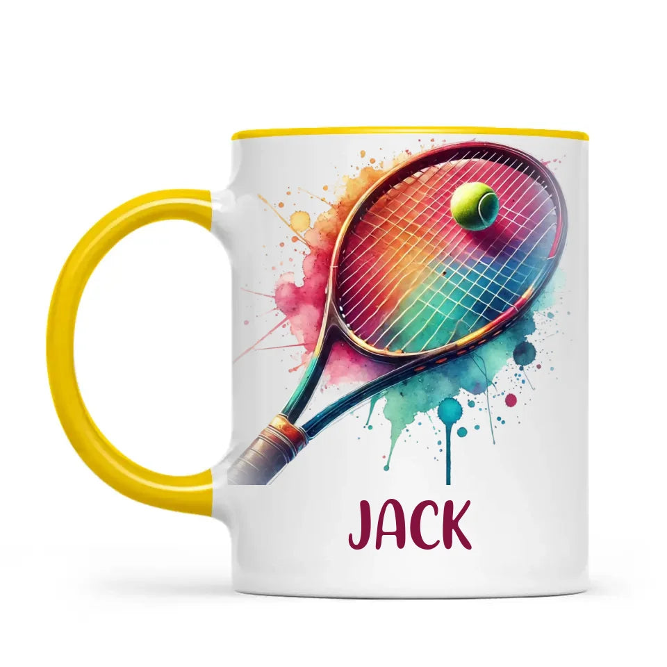 Custom Kids Tennis Mug – Personalised Name Gift for Young Tennis Lovers