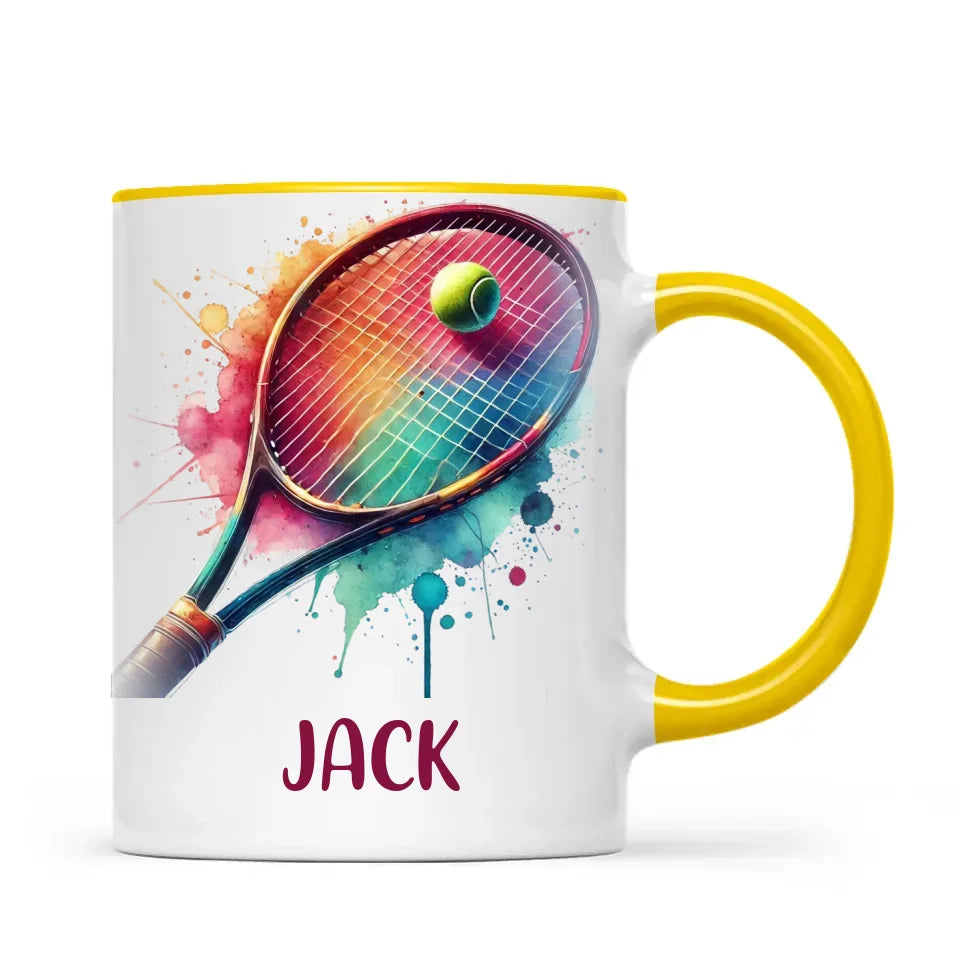 Custom Kids Tennis Mug – Personalised Name Gift for Young Tennis Lovers